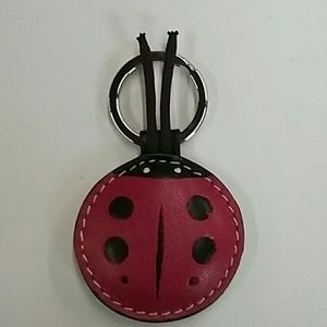 Leather lady bug key ring/key chain